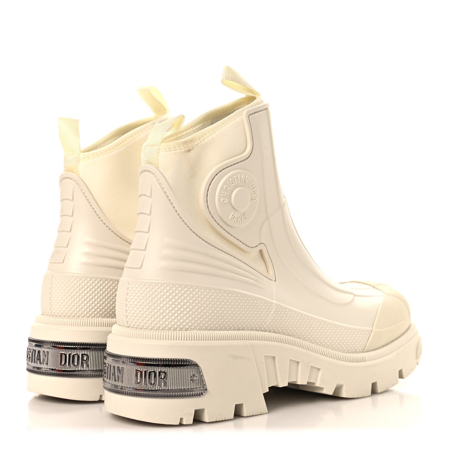 Christian Dior Neoprene Rubber Dior Genesis 30mm Ankle Boots 38 Off White 5 of 10