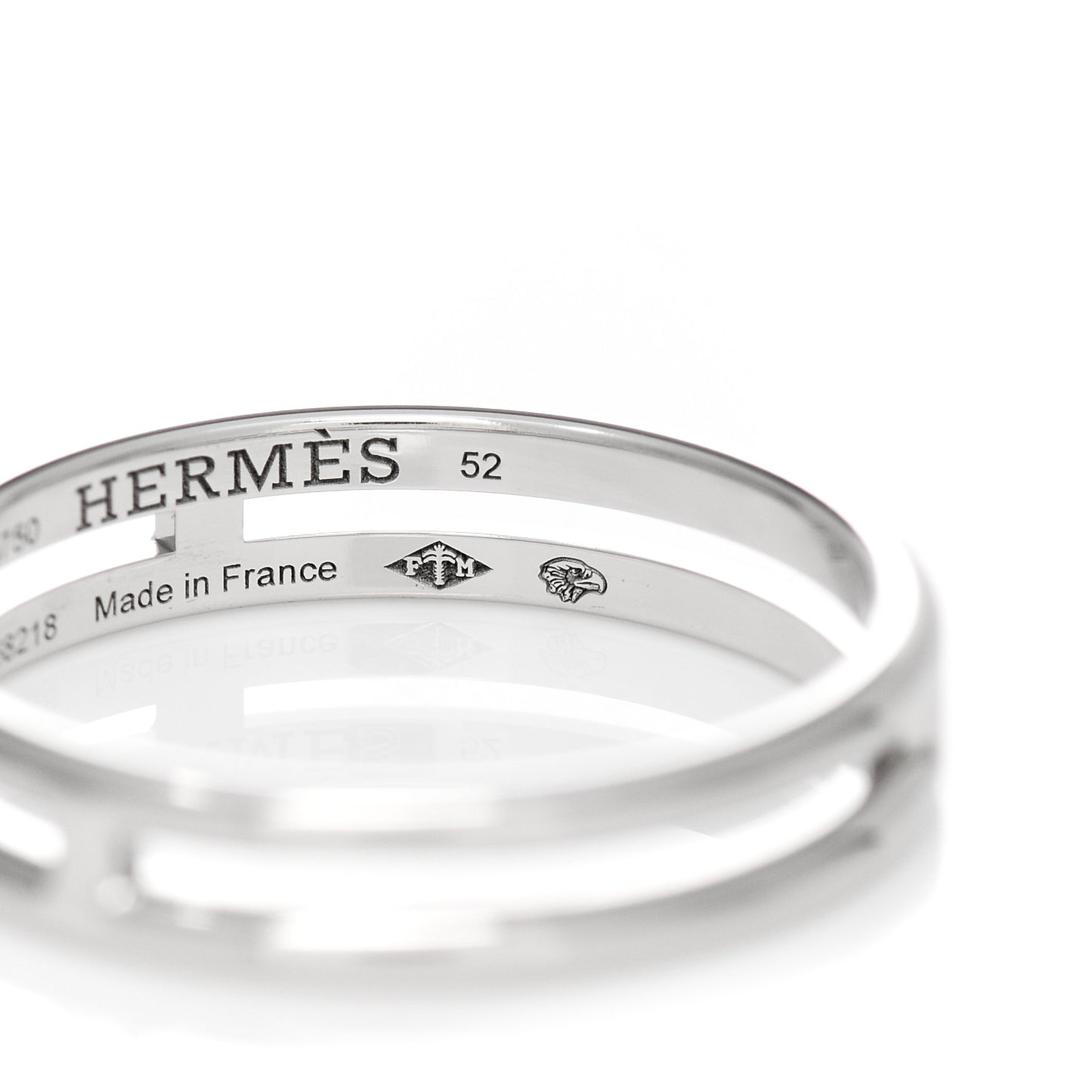 18K White Gold Ariane Wedding Band Ring 52 6
