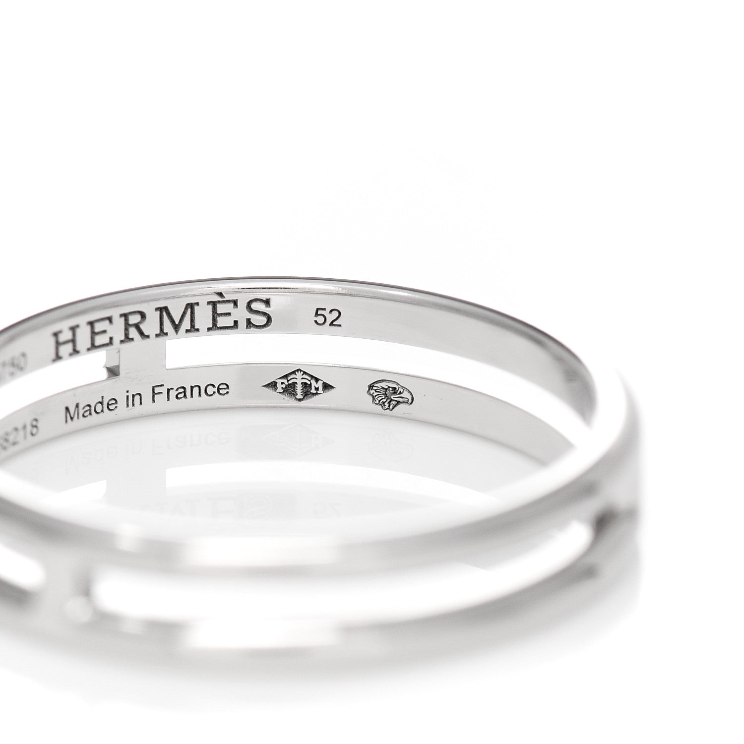 Hermes 18K White Gold Ariane Wedding Band Ring 52 6 5 of 6