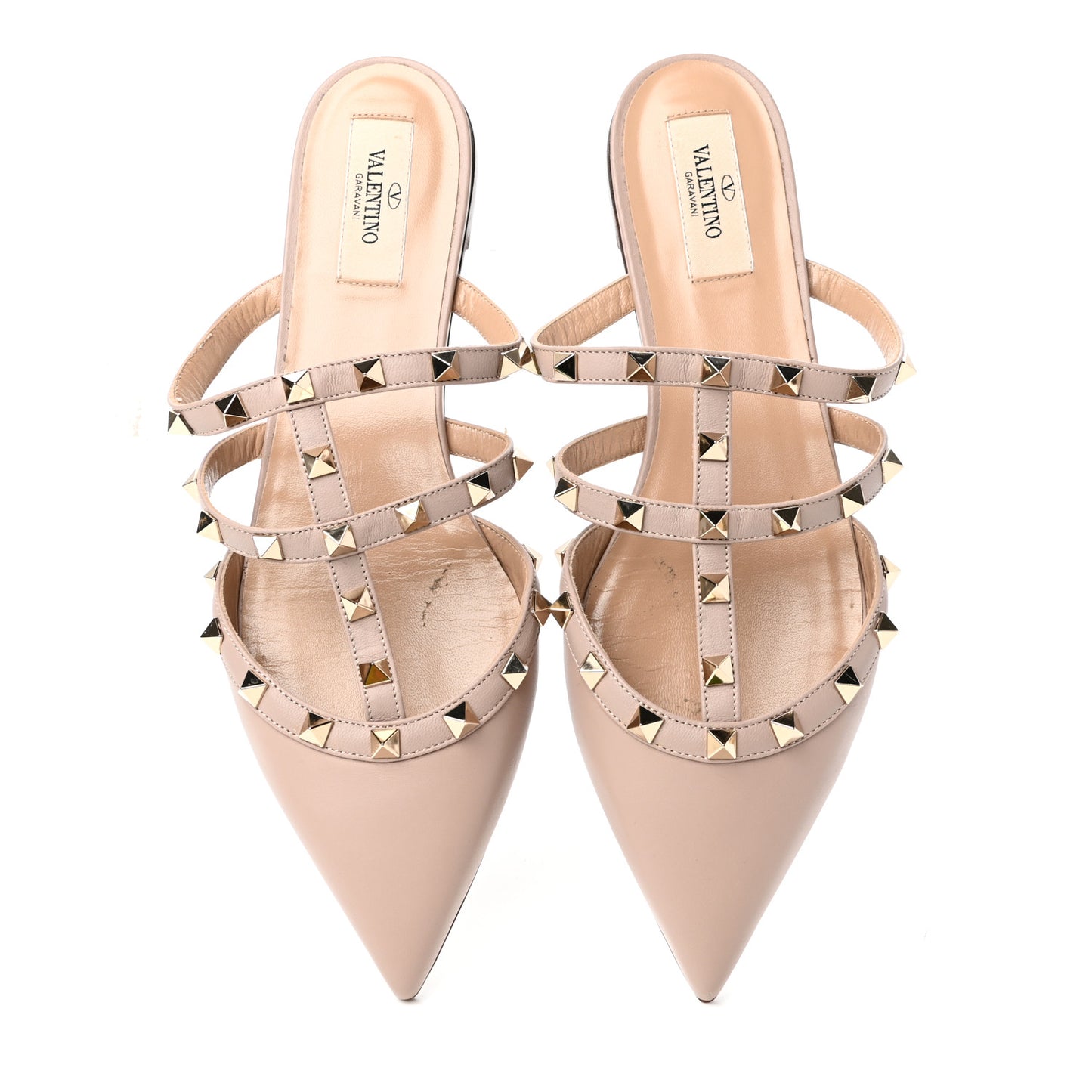 Nappa Rockstud Flat Cage Mules 39 Poudre
