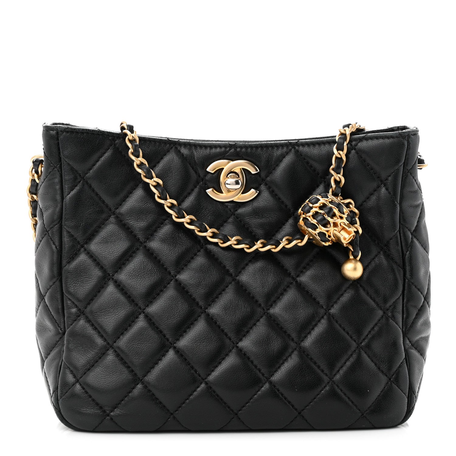 Chanel Lambskin Quilted Small Pearl Crush Hobo Black 1 of 10