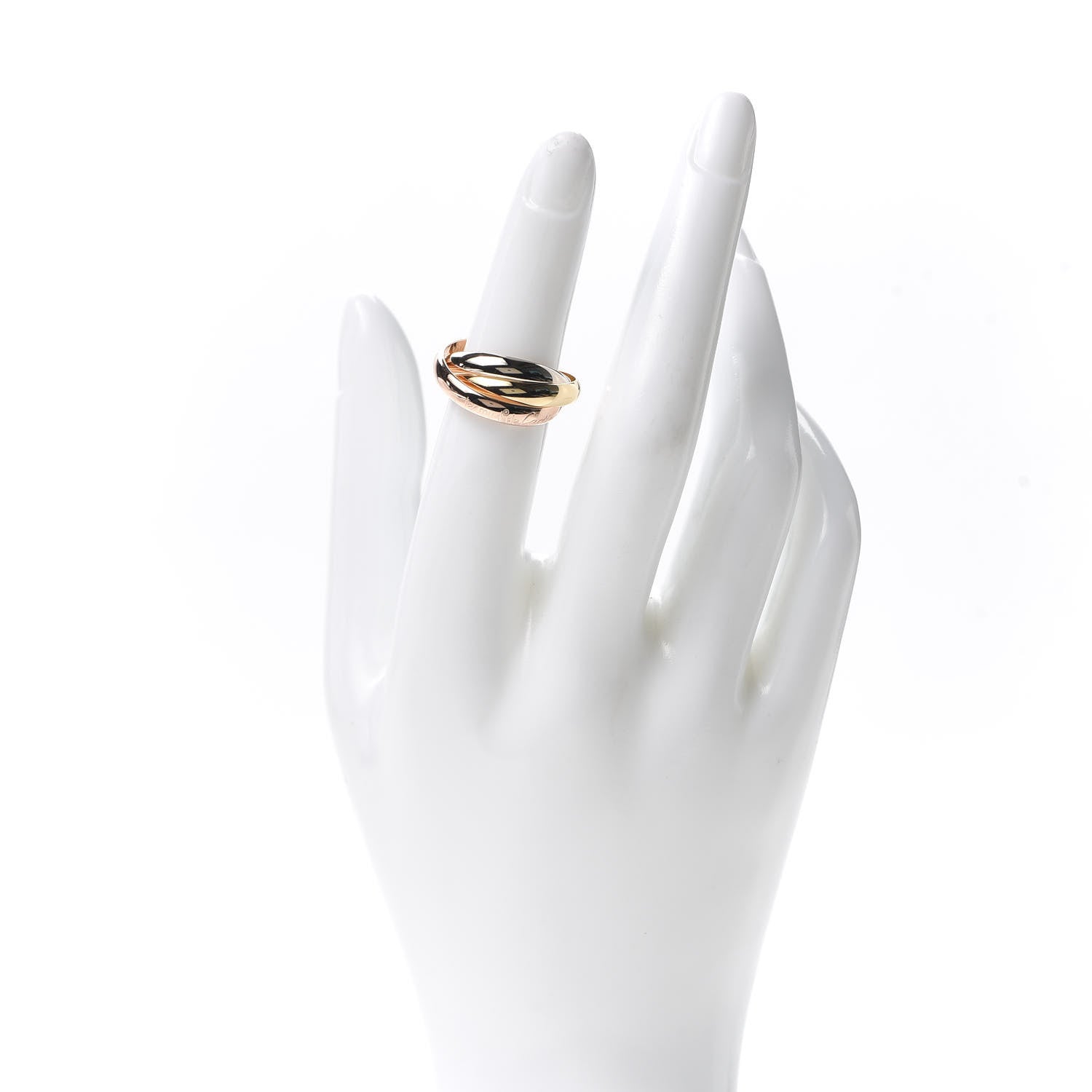 Cartier 18K Pink Yellow White Gold Classic Les Must De Trinity Ring 52 6 2 of 5