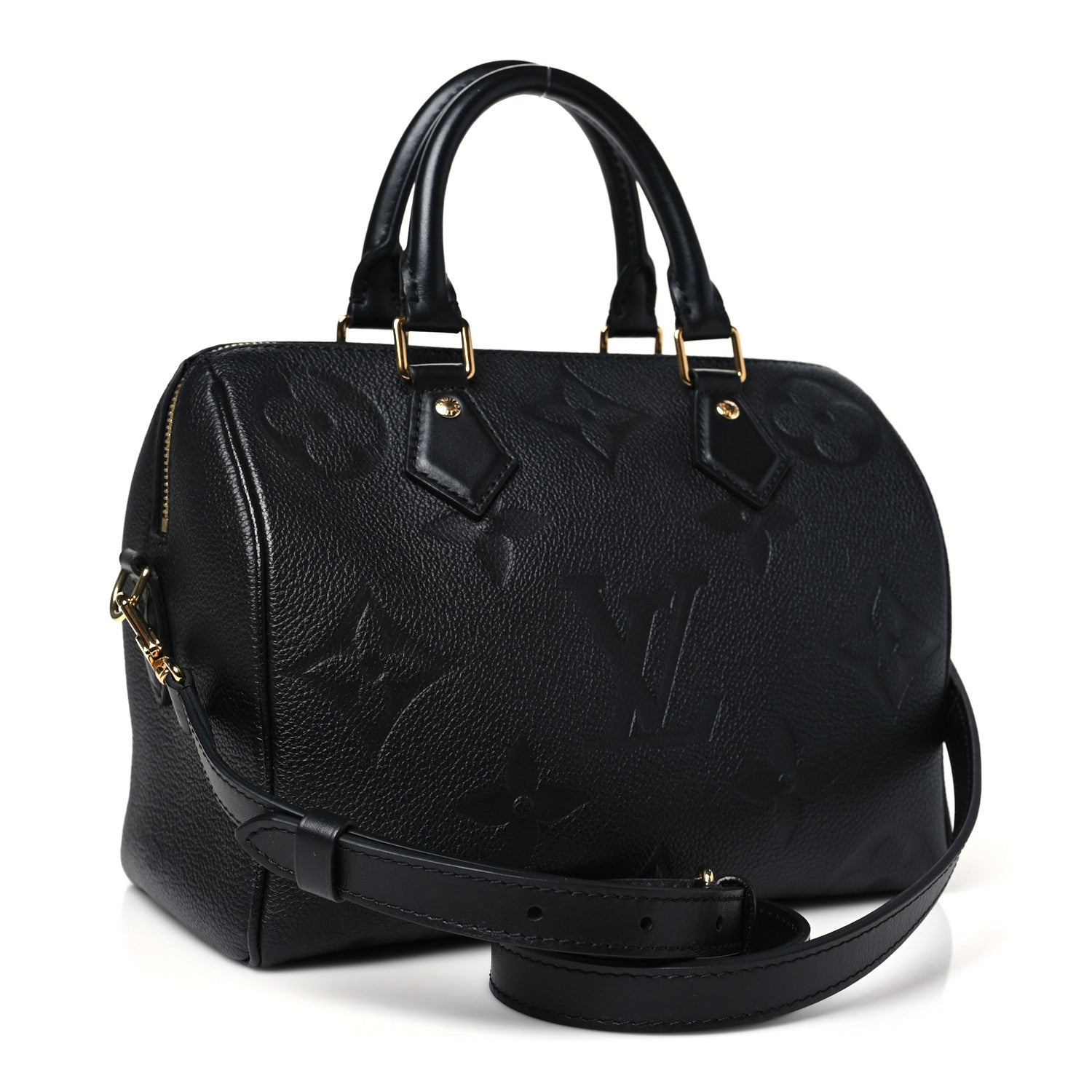 Louis Vuitton Empreinte Monogram Giant Speedy Bandouliere 25 Black 3 of 9