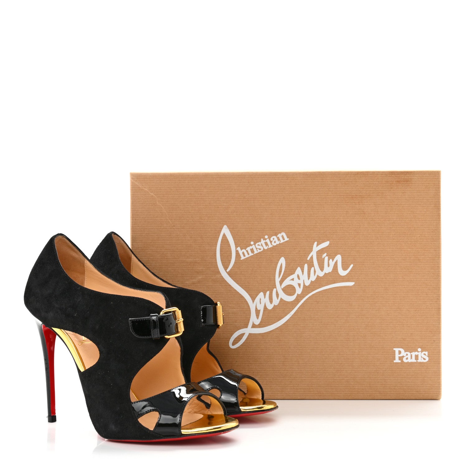 Christian Louboutin Patent Suede Calfskin Bolidaminette 100 Pumps 35.5 Black 11 of 11