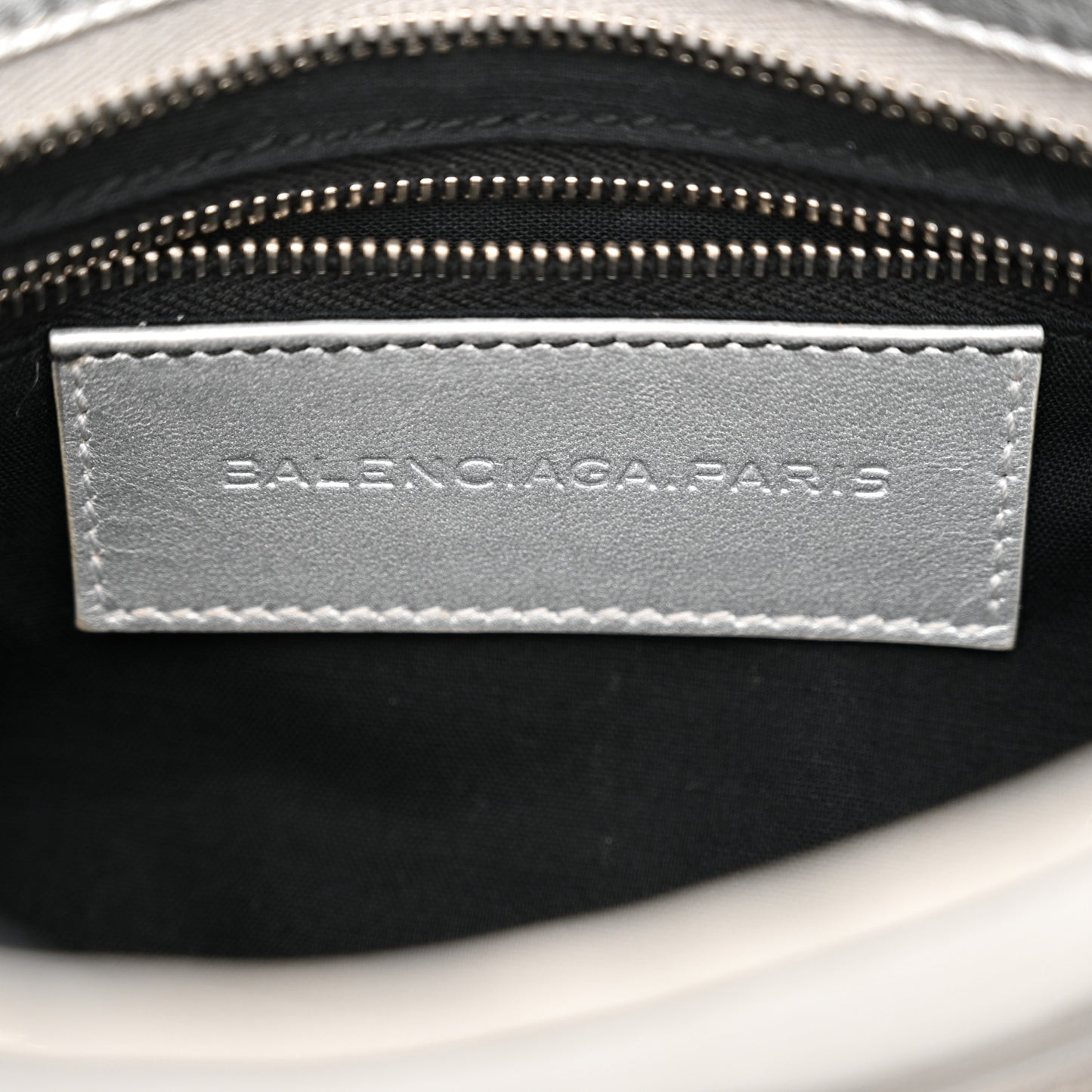 Laminated Agneau Classic Silver Hardware Mini City Silver