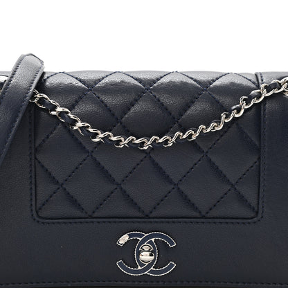 Chanel Sheepskin Quilted Small Vintage Mademoiselle Flap Dark Navy 8 of 11