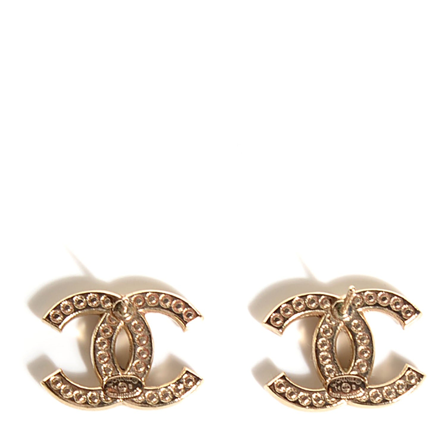 Chanel Crystal CC Earrings Gold 3 of 5