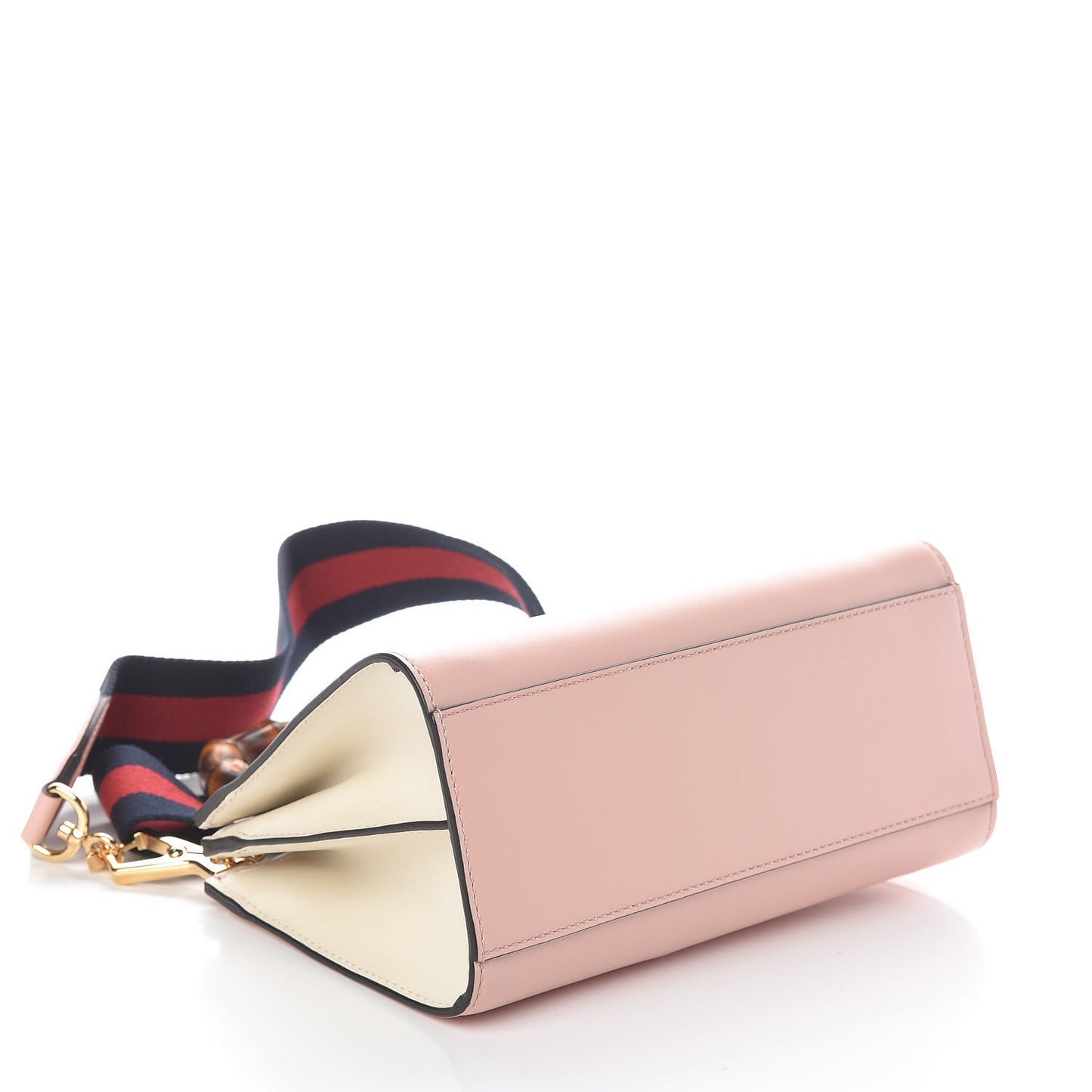 Nappa Bamboo Web Mini Nymphaea Top Handle Bag Perfect Pink Mystic White
