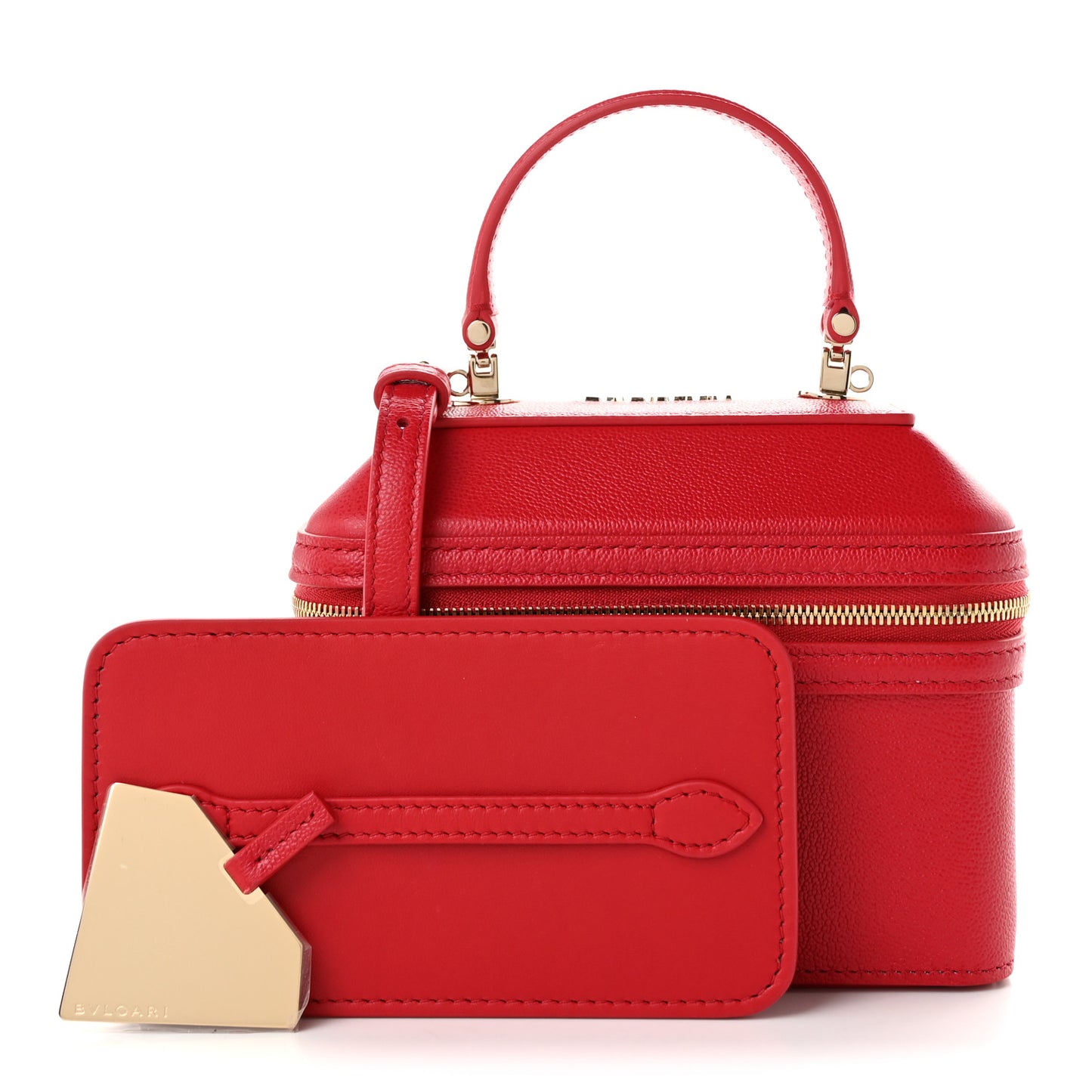 Calfskin Serpenti Top Handle Vanity Red