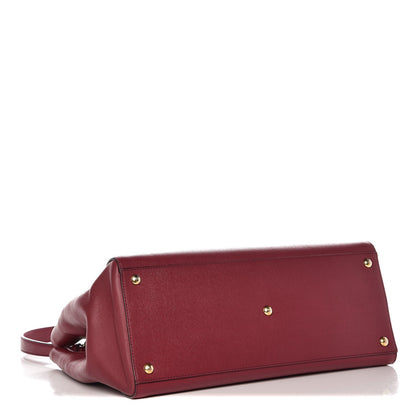 Fendi Vitello Elite Regular 2Jours Tote Rosso Scuro Ciliegia 5 of 10