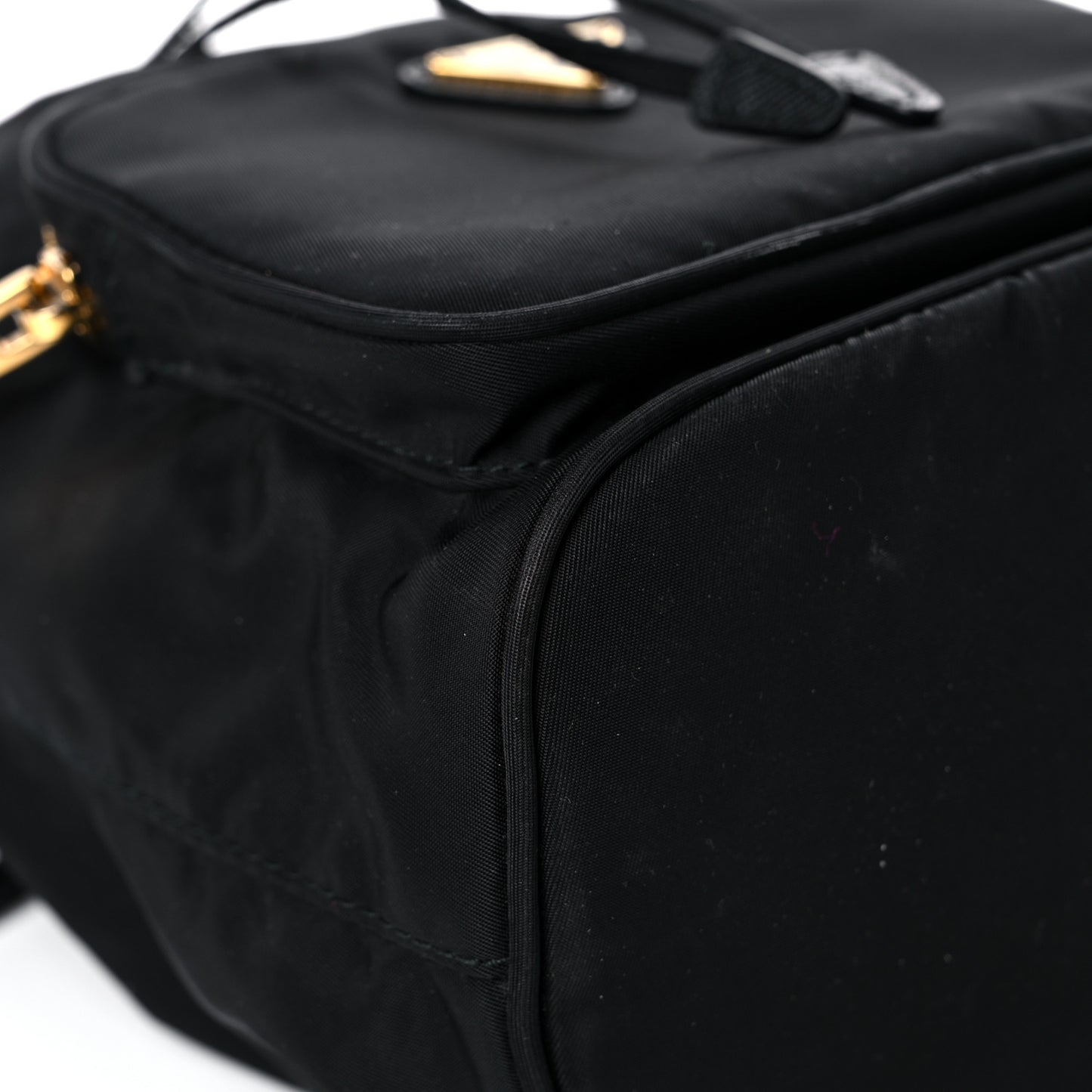 Saffiano Tessuto Nylon Mini Bucket Crossbody Bag Black