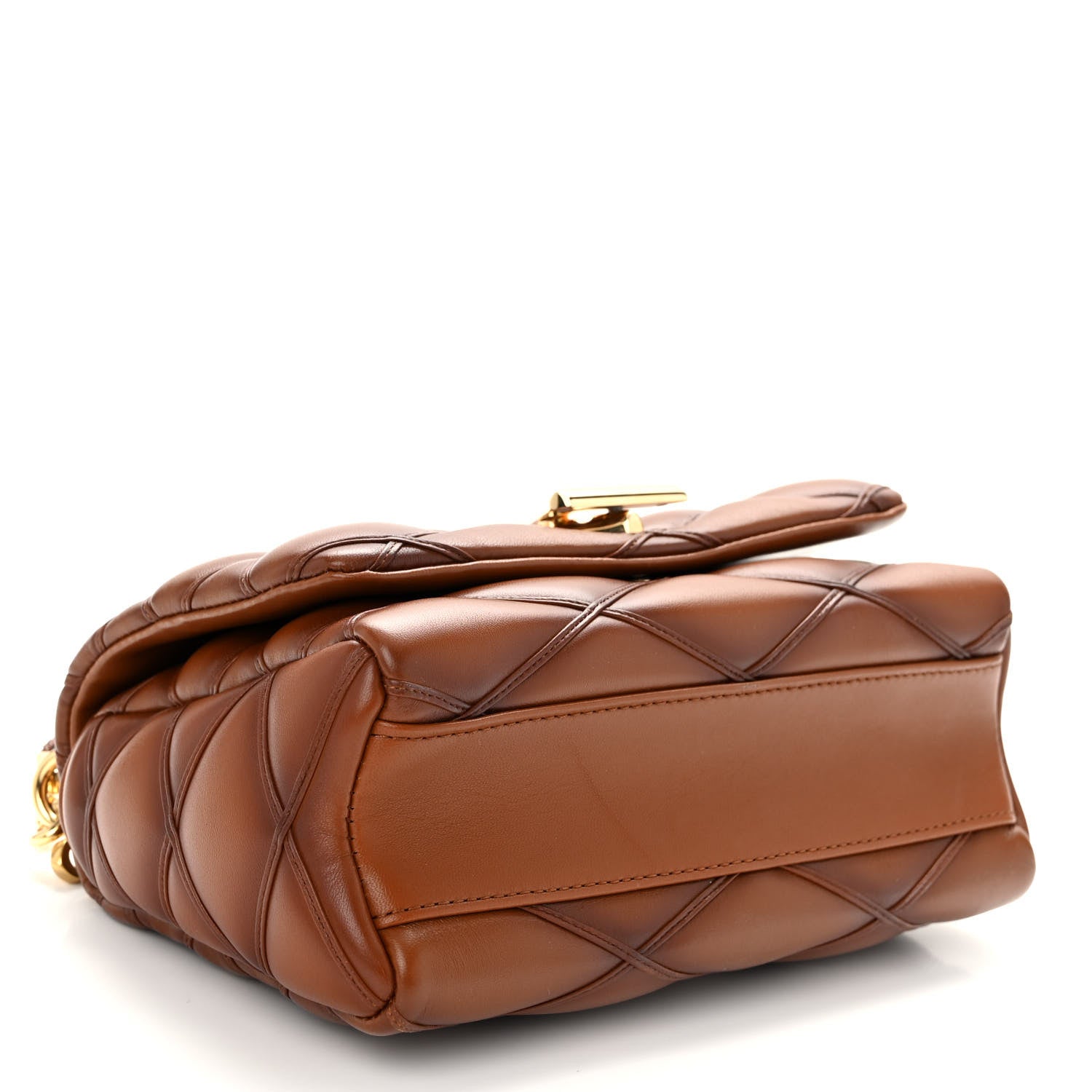Louis Vuitton Lambskin Malletage Top Handle GO-14 MM Tan 4 of 10
