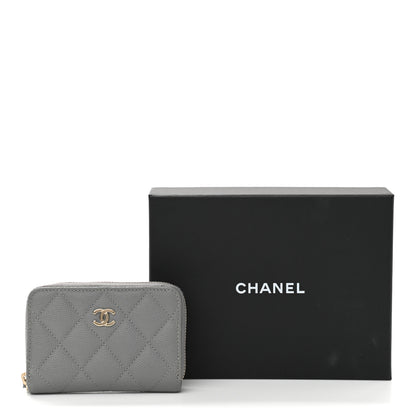 Chanel Caviar Quilted Zip Coin Purse Grey 12 of 12