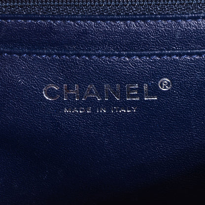 Chanel Patent Chevron Maxi Single Flap Dark Blue 7 of 8