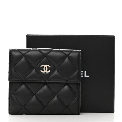 Chanel Lambskin Quilted Compact French Flap Wallet Black 10 of 10