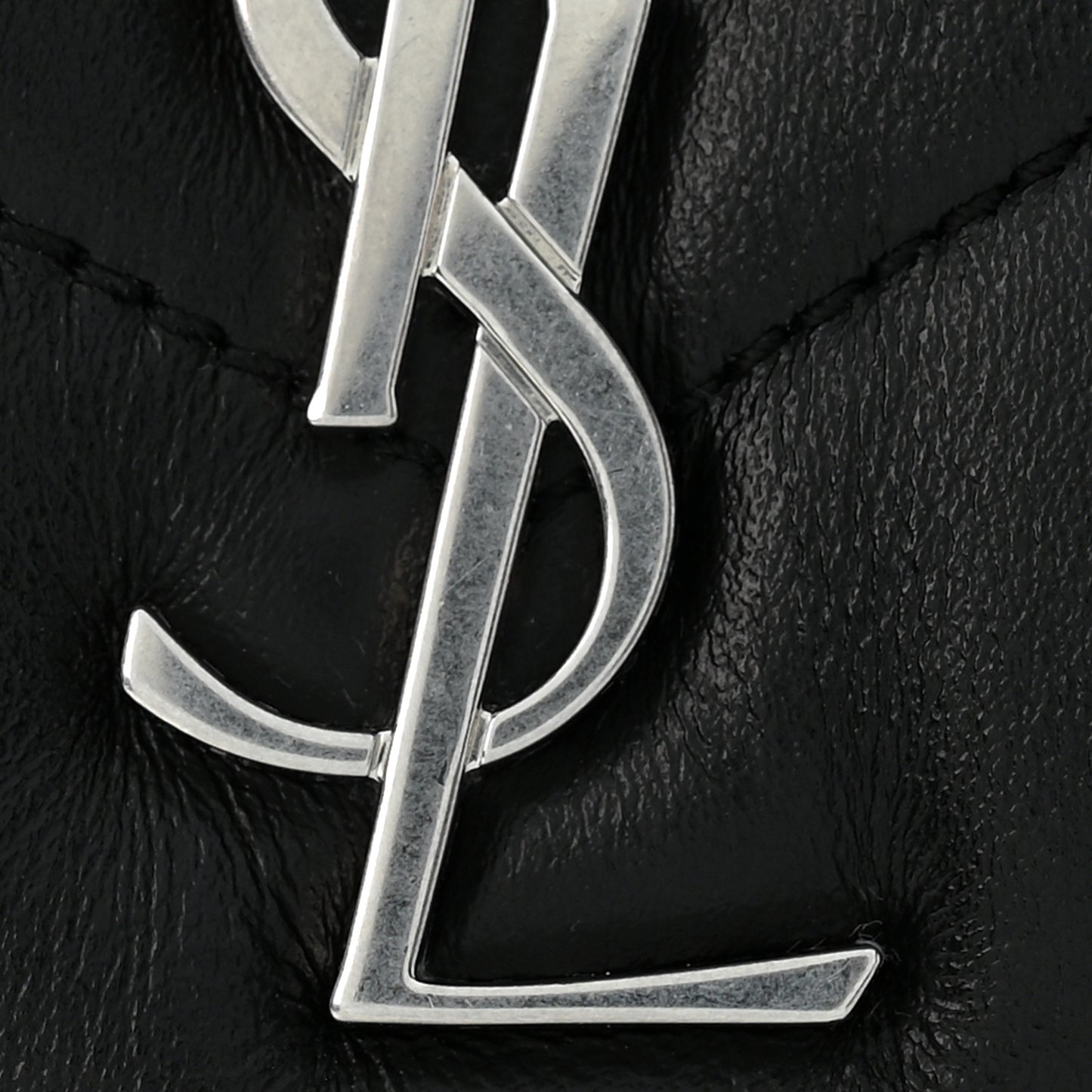 Calfskin Y Quilted Monogram Toy Loulou Crossbody Bag Black
