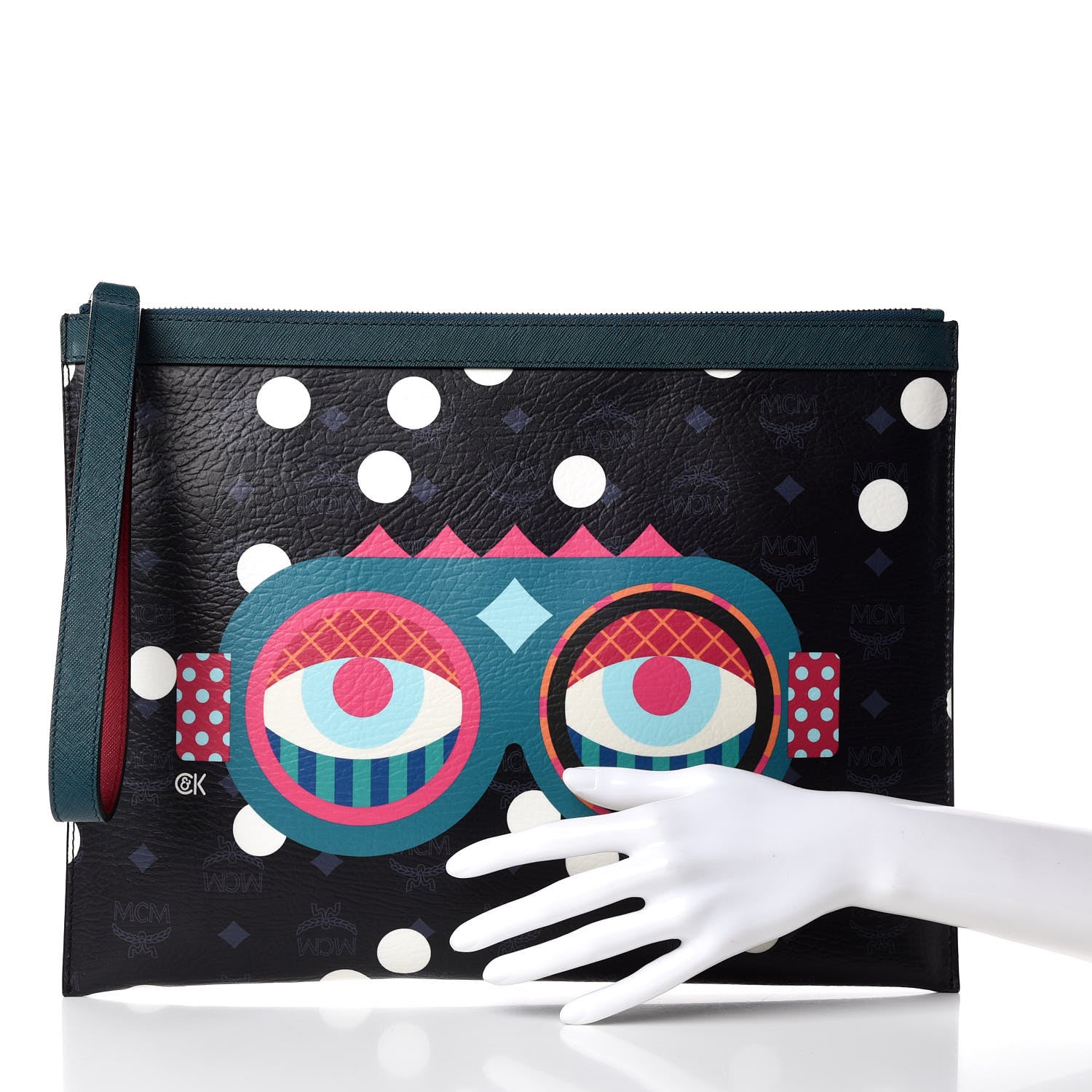 MCM Visetos Craig And Karl Beyond Snowdome Pouch Black 2 of 10
