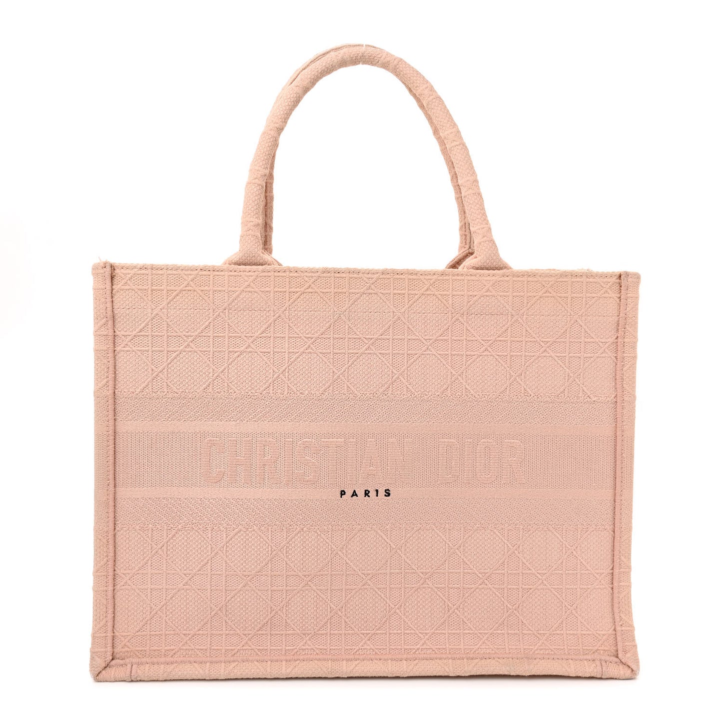 Canvas Embroidered Cannage Medium Book Tote Bois de Rose