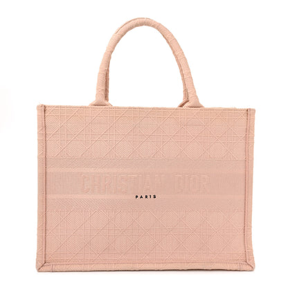 Christian Dior Canvas Embroidered Cannage Medium Book Tote Bois de Rose 1 of 15