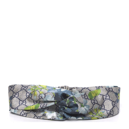 Gucci Silk Monogram Blooms Print Headband Blue 1 of 5