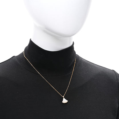 Bulgari 18K Yellow Gold Diamond Mother of Pearl Small Divas' Dream Pendant Necklace 2 of 4