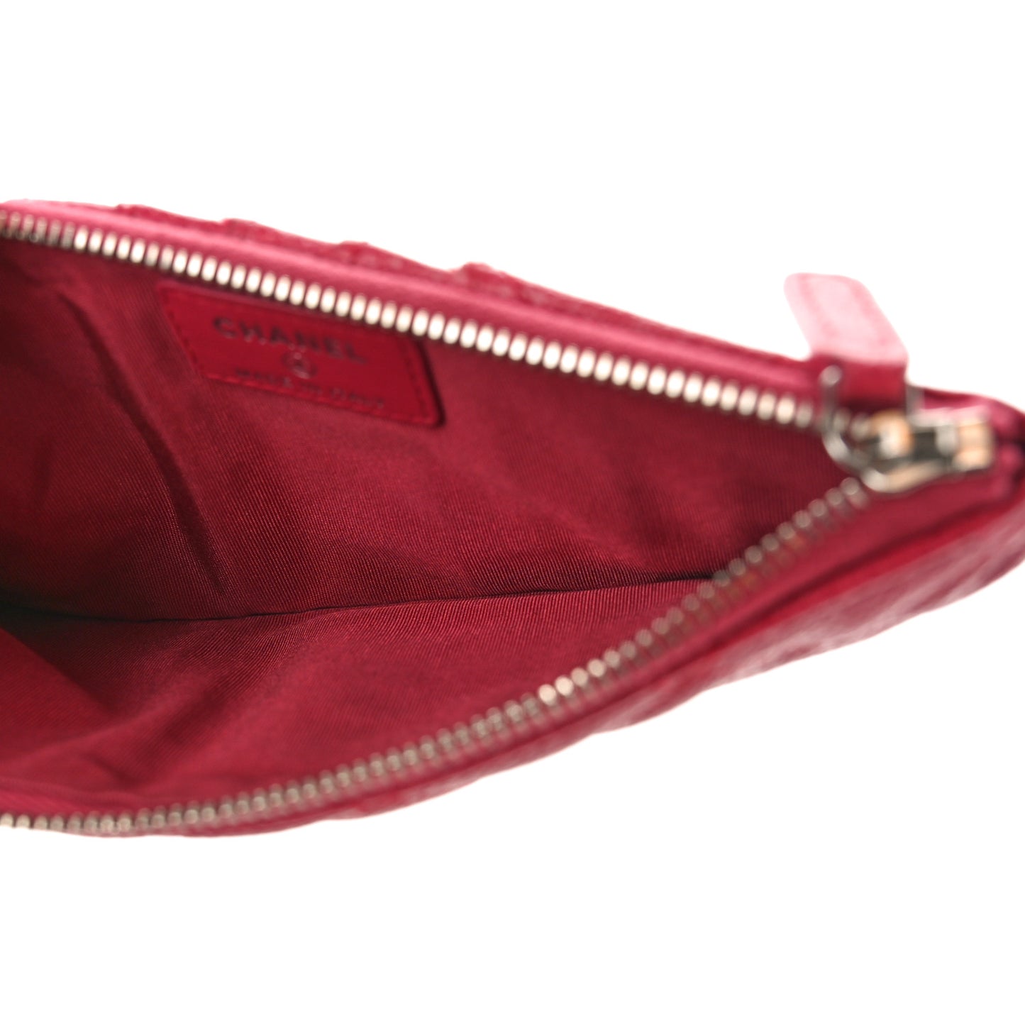 Caviar Quilted Classic Flat Wallet Pouch Pink