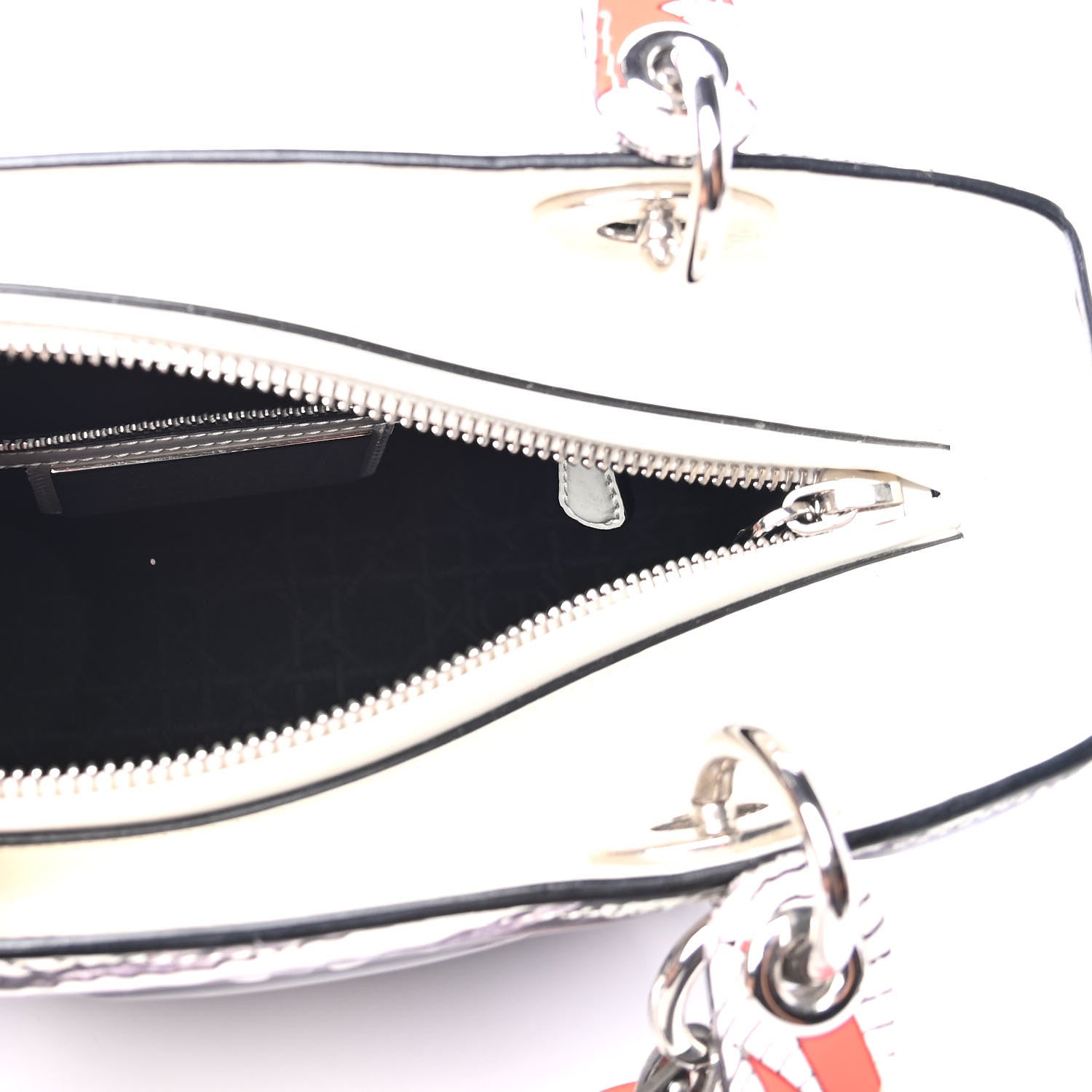 Christian Dior Calfskin Quilted Jack Pierson Art Lady Dior White Black Multicolor 4 of 4
