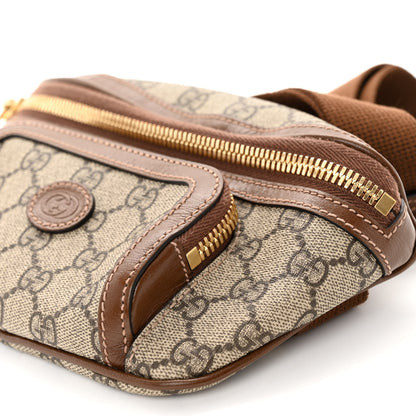 Gucci GG Supreme Monogram Textured Calfskin Retro Interlocking G Belt Bag Beige Ebony Brown Sugar 10 of 10