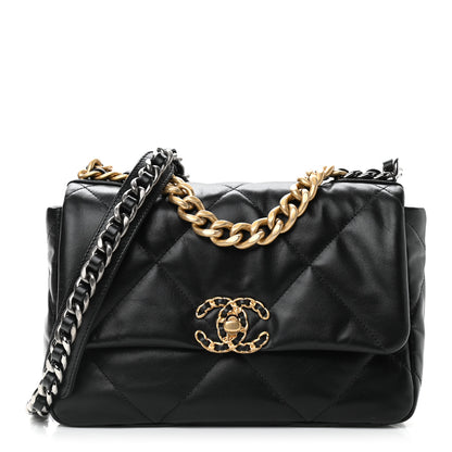 Chanel Goatskin Quilted Medium Chanel 19 Flap Black 1 of 9