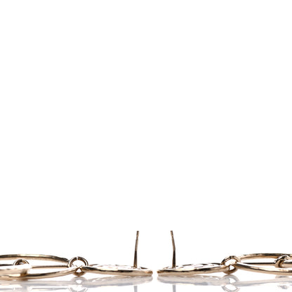 Chanel CC Dangle Double Circle Earrings Silver 3 of 4