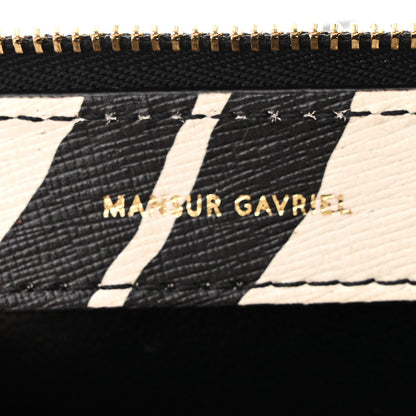Mansur Gavriel Saffiano Zebra Print Mini M Frame Bag Black White 6 of 10