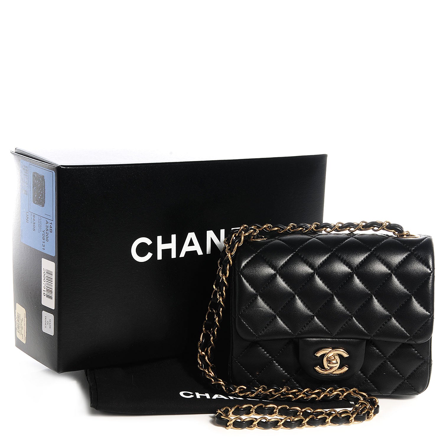 Chanel Lambskin Quilted Mini Square Flap Black 5 of 9