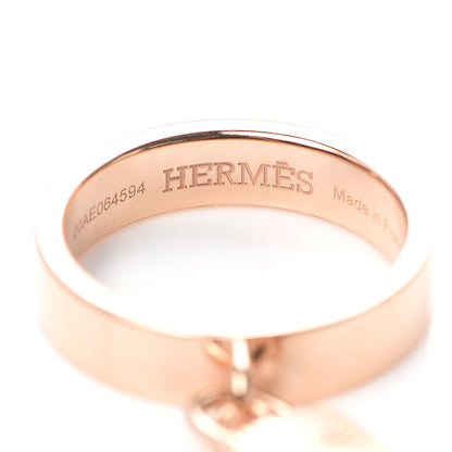 Hermes 18K Rose Gold Kelly Clochette Double Ring 50 5.25 4 of 7