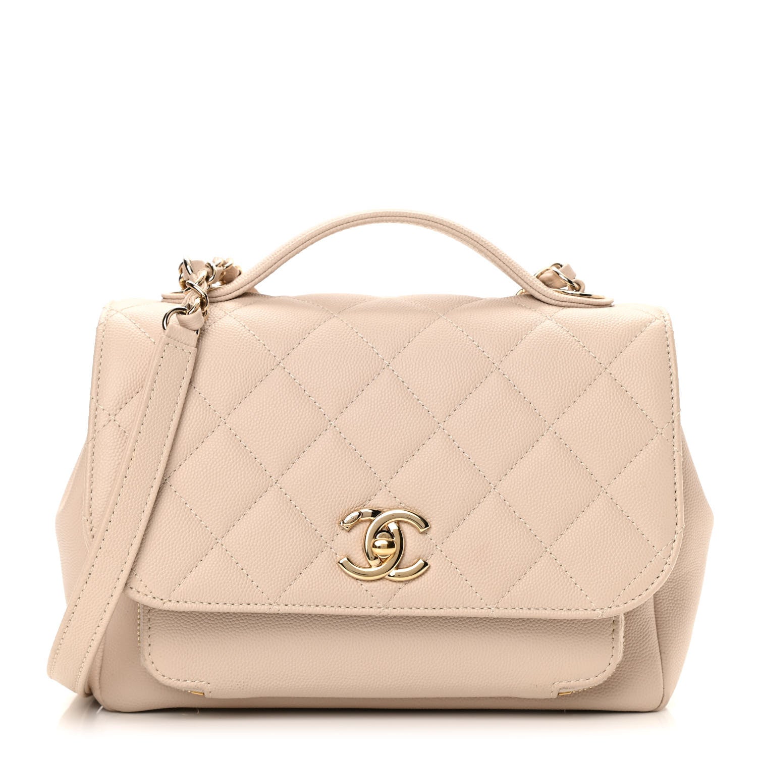 Chanel Caviar Quilted Medium Business Affinity Flap Beige 1 of 14
