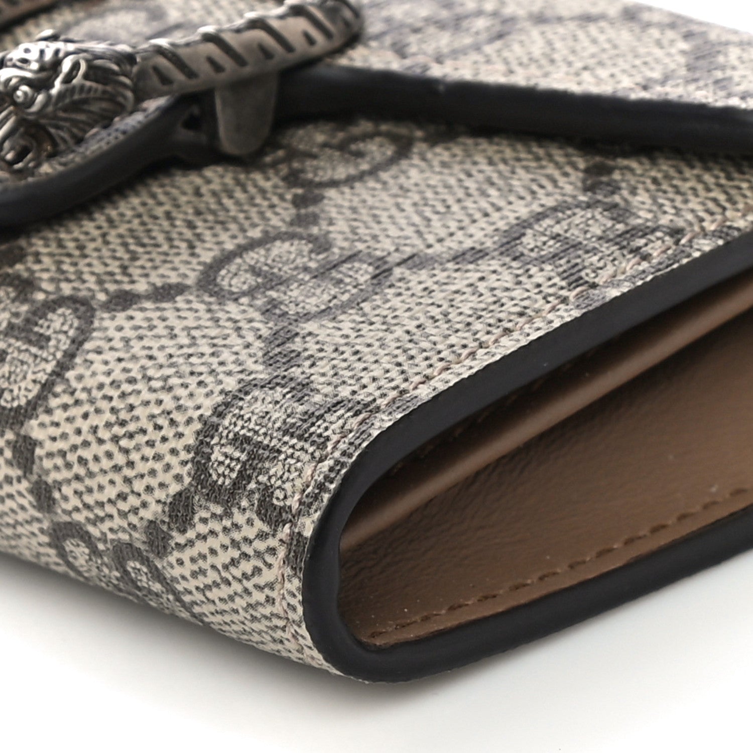 Gucci GG Supreme Monogram Dionysus Coin Purse Taupe 9 of 10