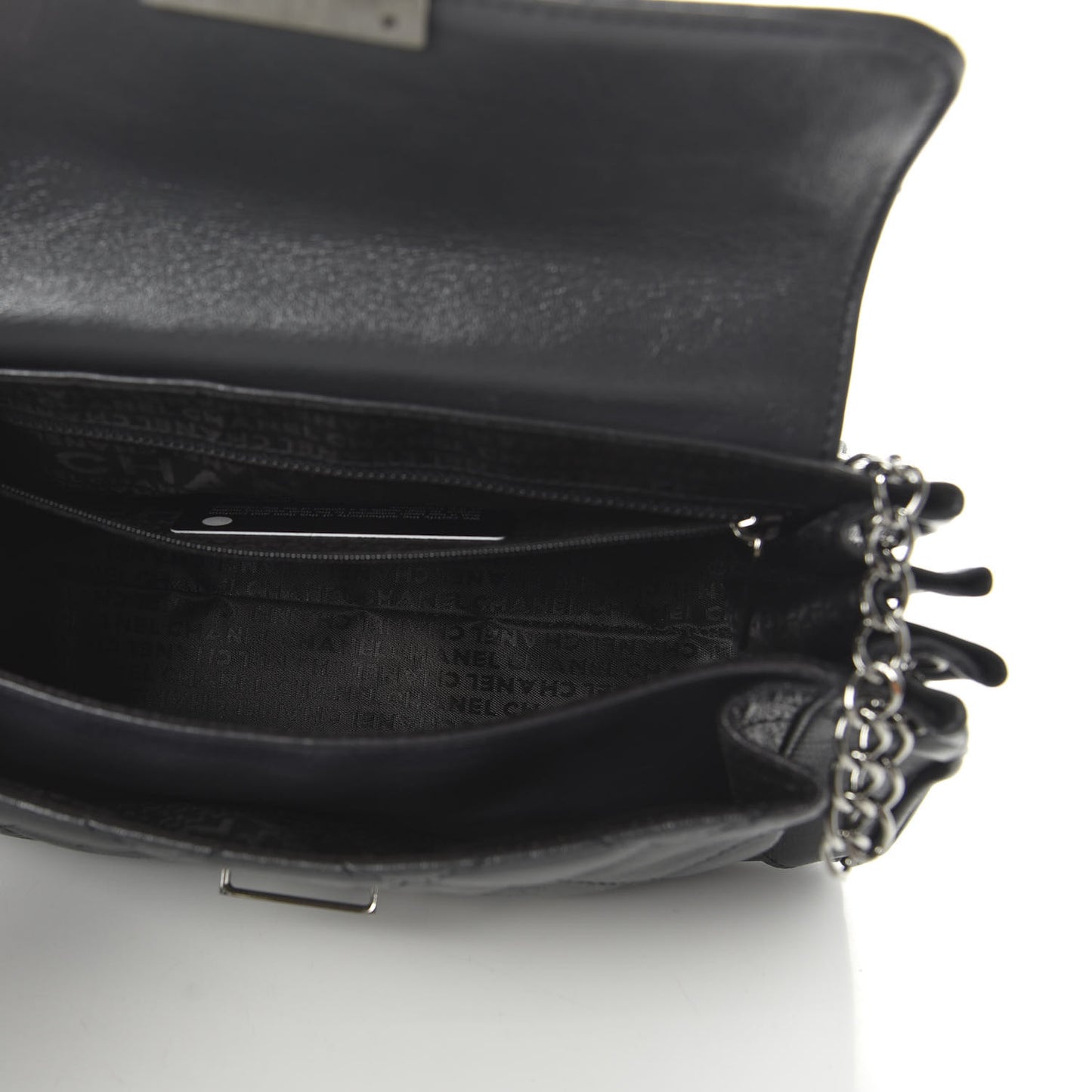 Calfskin Quilted Accordion Flap Grey