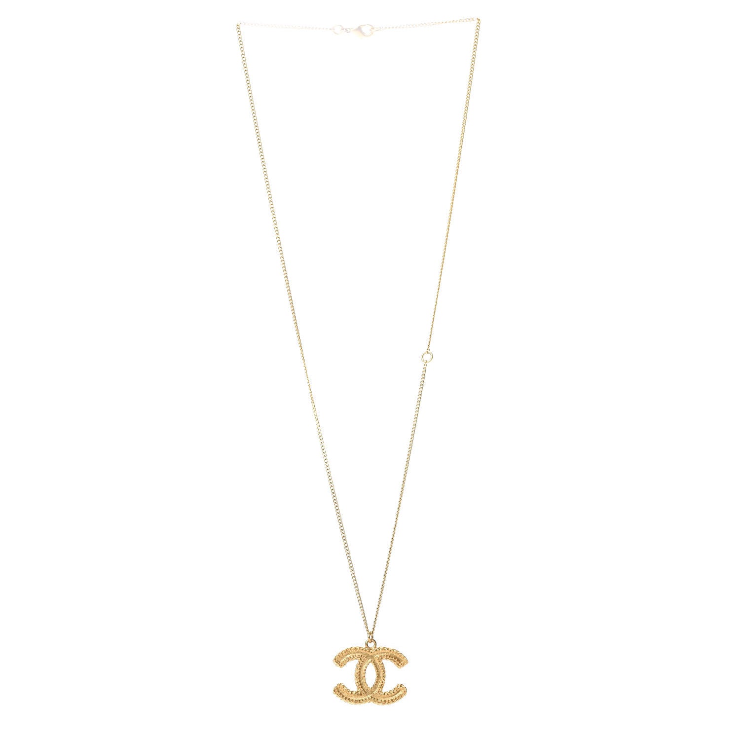 Chanel CC Necklace Matte Gold 3 of 4