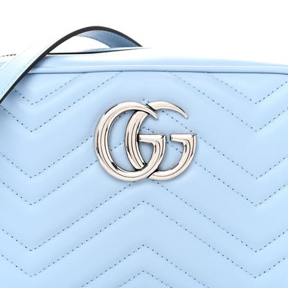 Gucci Calfskin Matelasse Small GG Marmont Chain Shoulder Bag Porcelain Light Blue 9 of 11