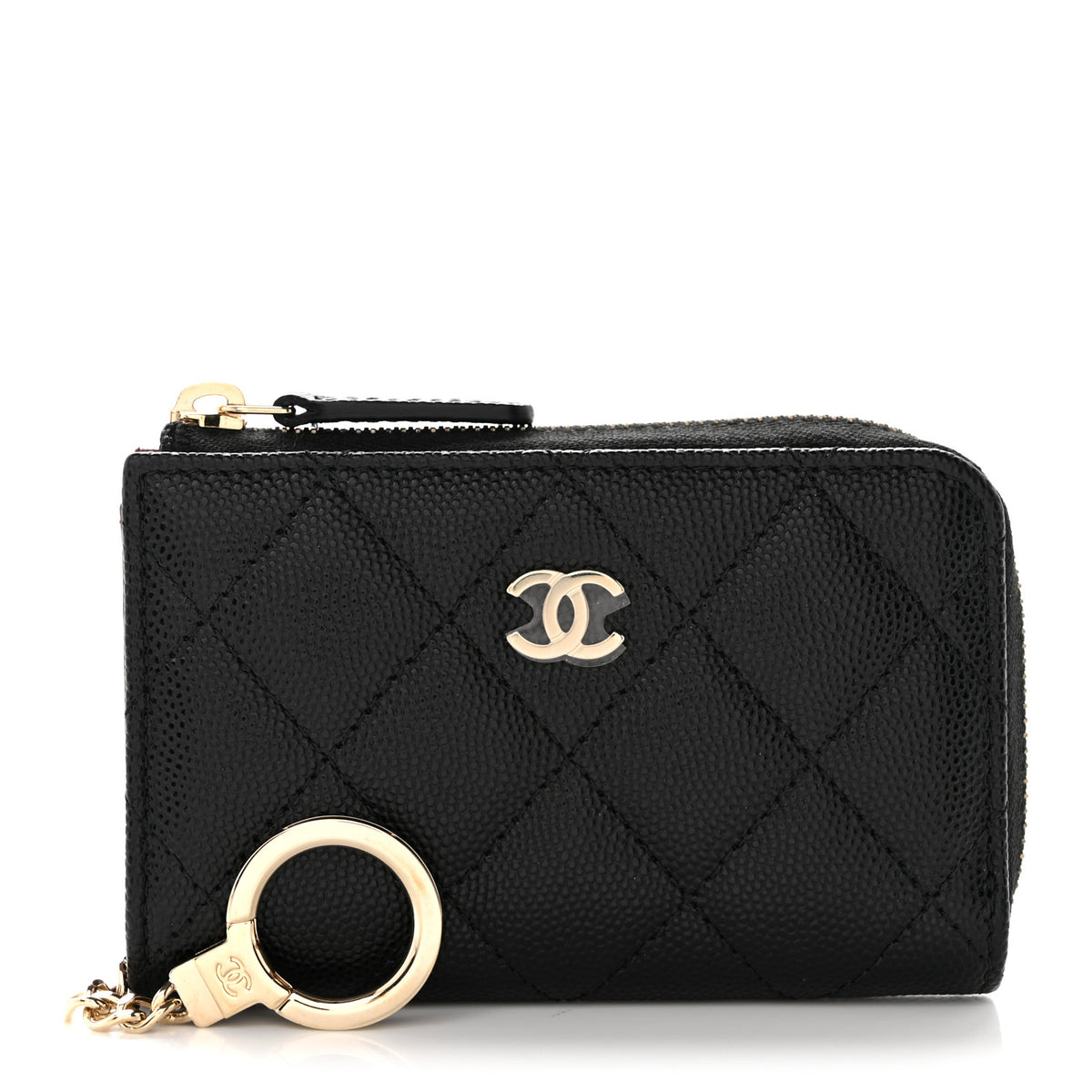 Chanel Caviar Quilted Zipped Key Holder Case Black 1 of 7