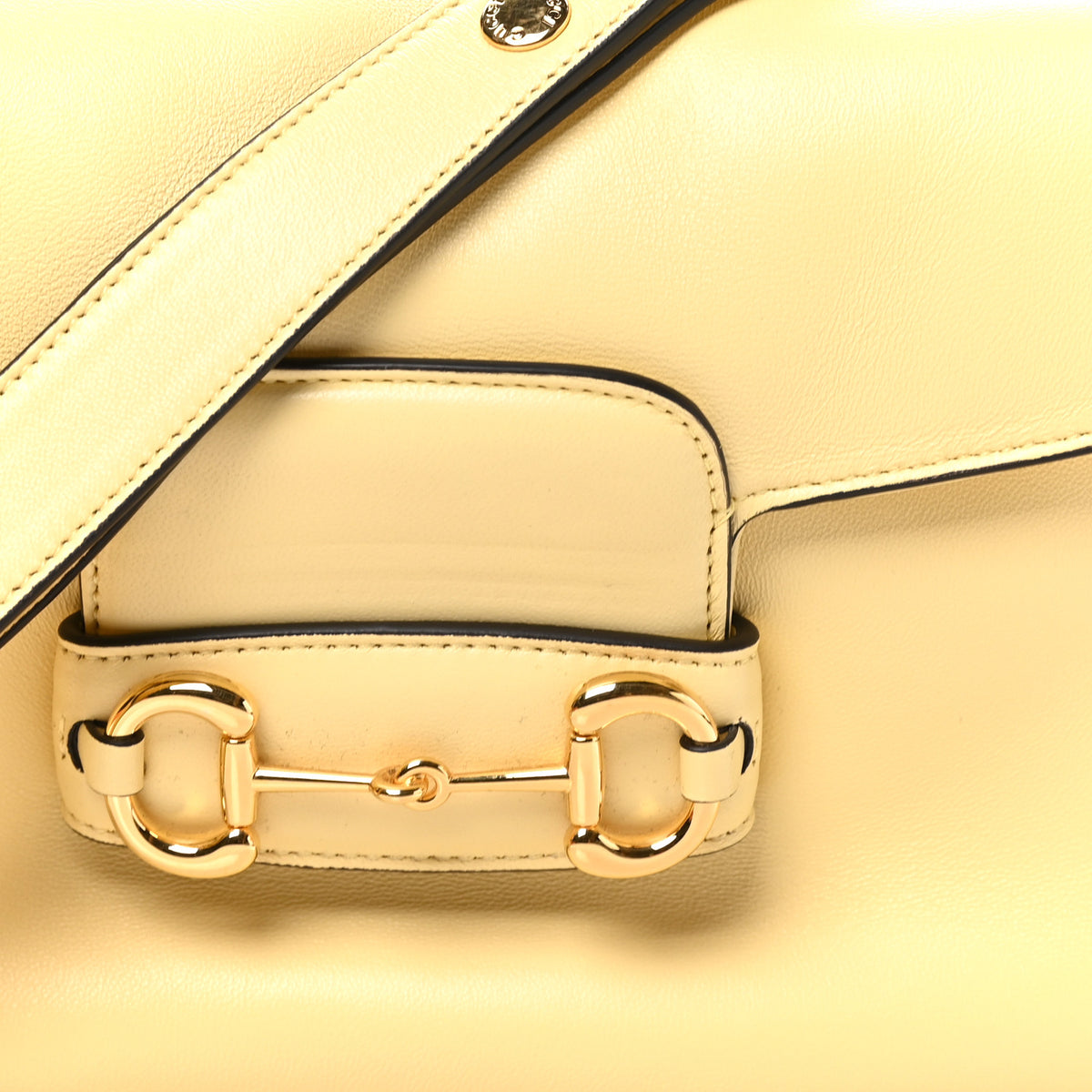 Gucci Calfskin Horsebit 1955 Aura Small Shoulder Bag Daylight Yellow 8 of 11