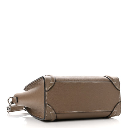 Celine Drummed Calfskin Nano Luggage Souris 3 of 14