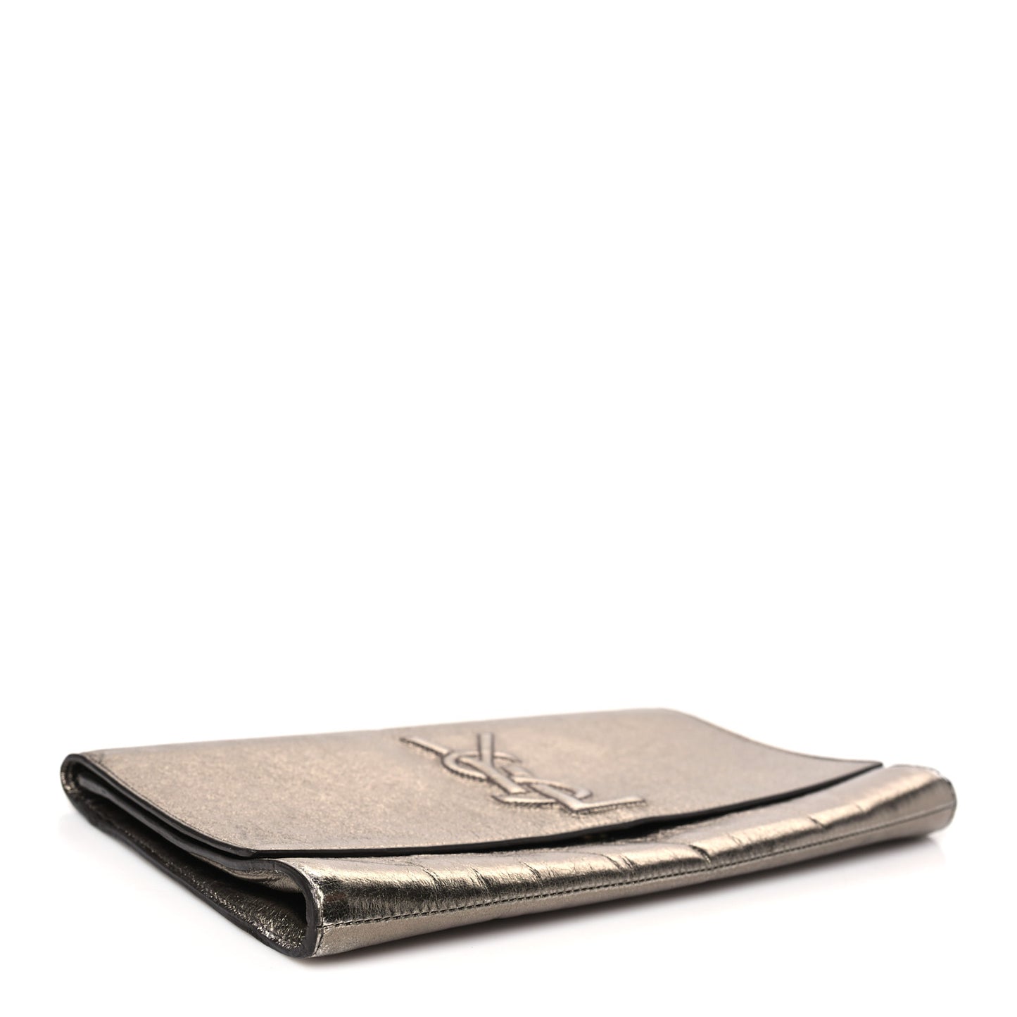 Metallic Calfskin Large Belle De Jour Clutch Rose Gold