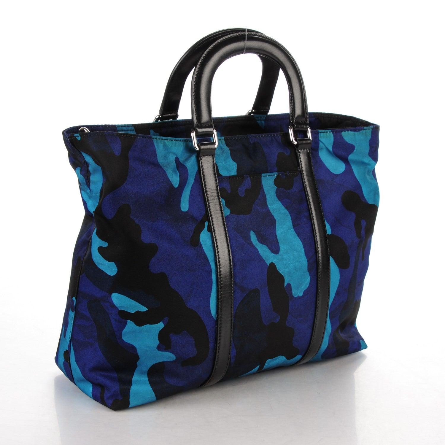 Prada Tessuto Nylon Camouflage Tote Royal Blue 3 of 11
