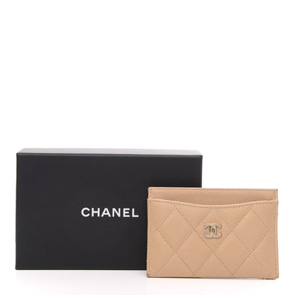 Chanel Caviar Quilted Card Holder Beige 8 of 8