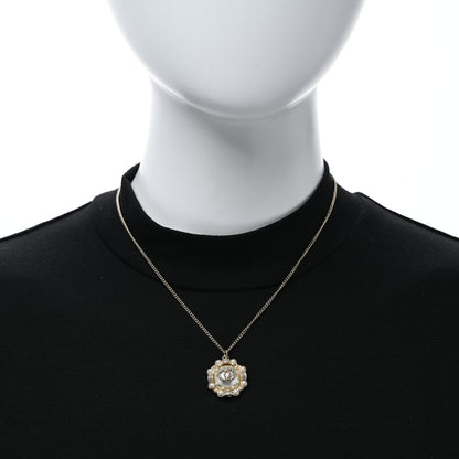 Chanel Pearl Crystal CC Pendant Necklace Gold 3 of 5