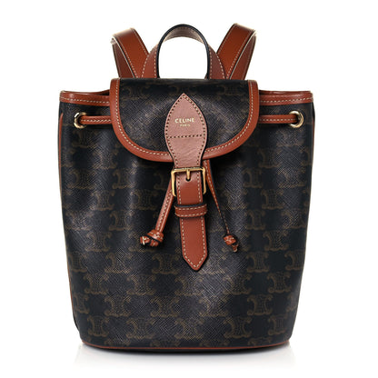 Celine Triomphe Canvas Calfskin Mini Folco Backpack Tan 1 of 11