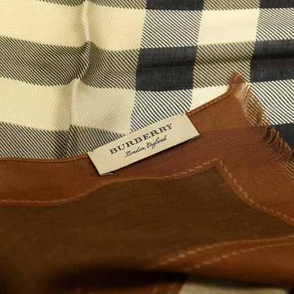 Burberry Modal Silk Cashmere Haymarket Check Scarf Bronze 2 of 3