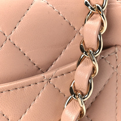 Chanel Lambskin Quilted Mini Rectangular Flap Dark Beige 10 of 12
