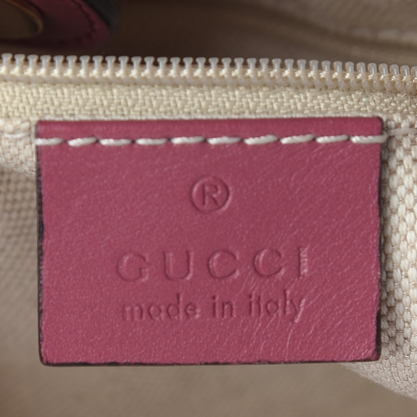 Monogram Margaux Calfskin Medium Sukey Tote Beige Ebony Vintage Rose