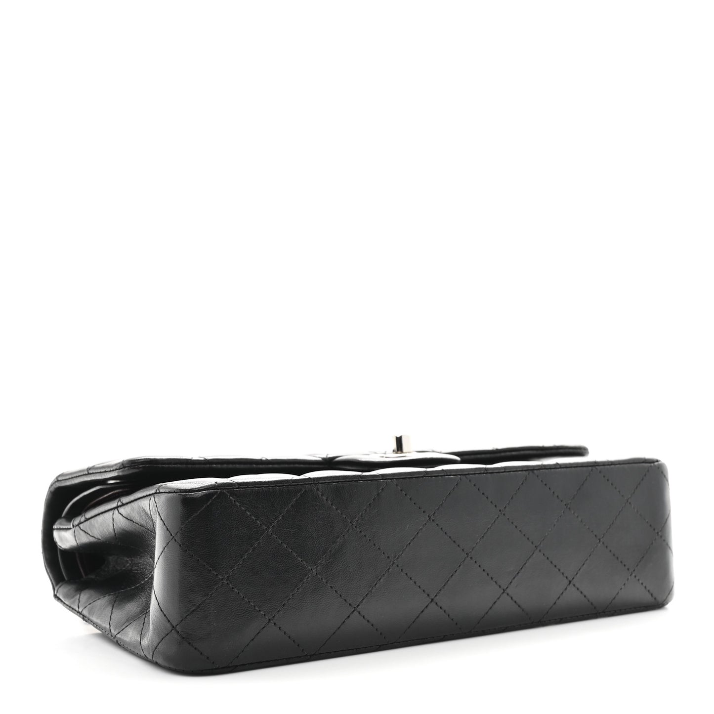 Lambskin Quilted Medium Double Flap Black